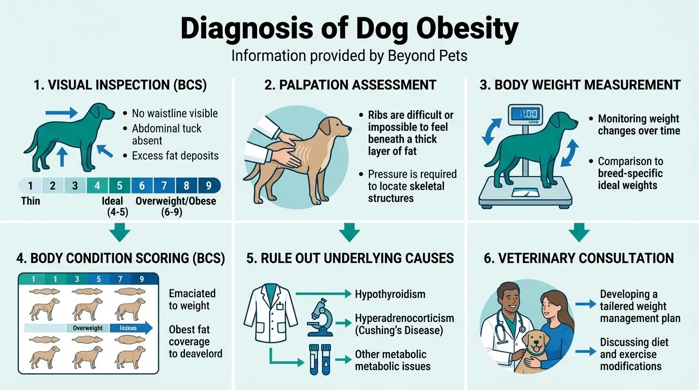 Diagnosis of Dog Obesity in Diving into Canine Obesity: Causes, Risks, and Management