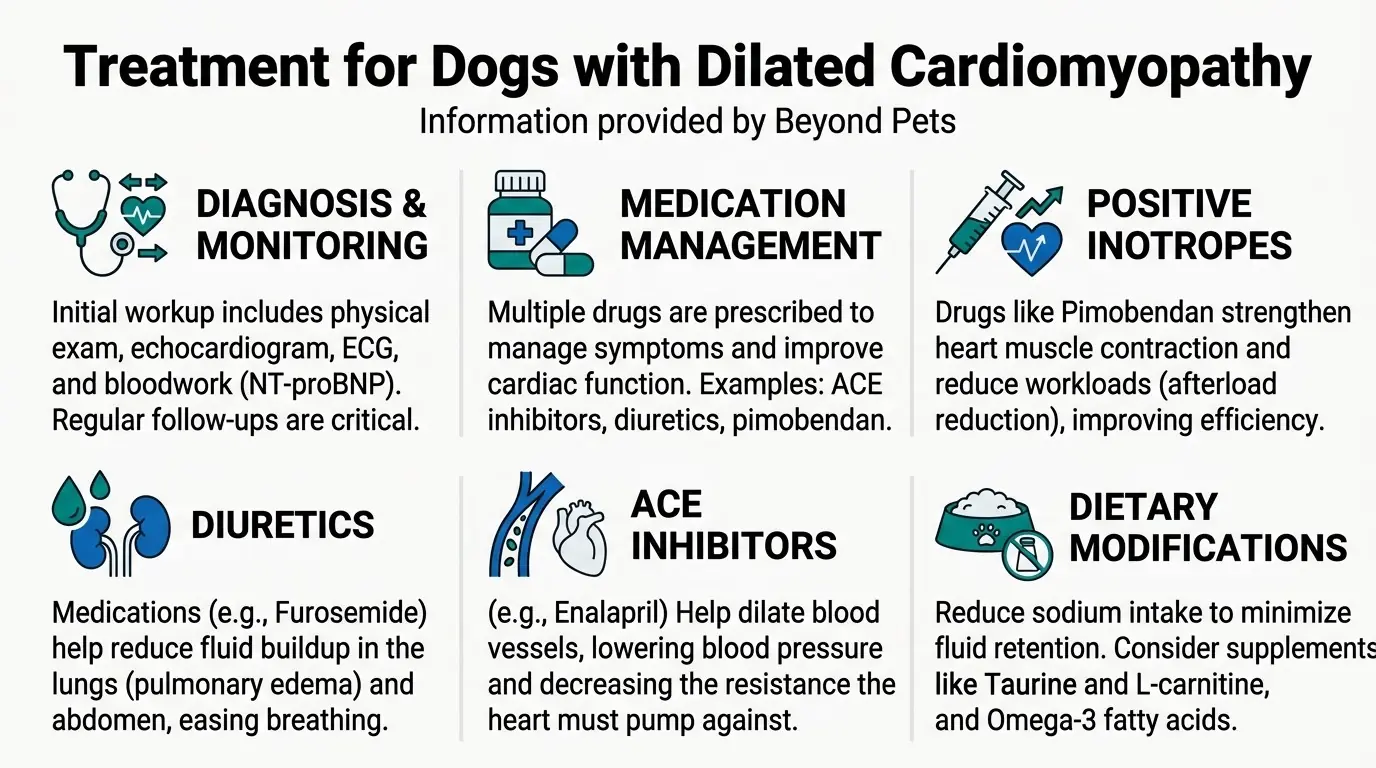 Treatment for Dogs with Dilated Cardiomyopathy in What is Dilated Cardiomyopathy in Dogs?