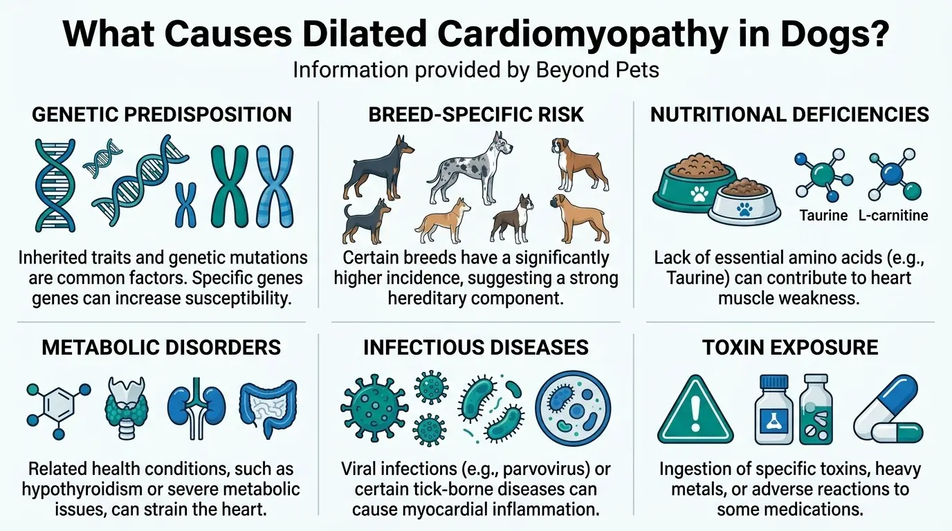 What Causes Dilated Cardiomyopathy in Dogs? in What is Dilated Cardiomyopathy in Dogs?