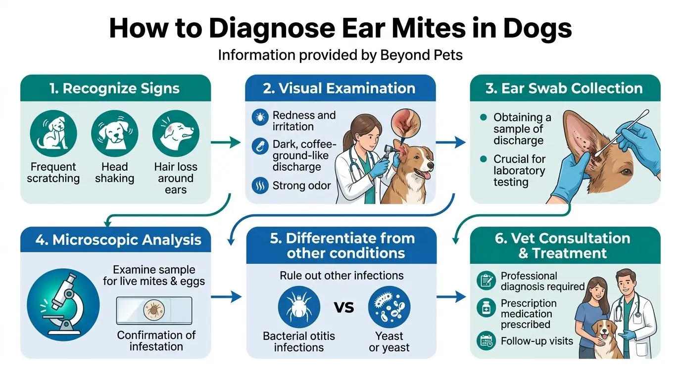 What are Ear Mites in Dogs? 2 How to Diagnose Ear Mites in Dogs in What are Ear Mites in Dogs?