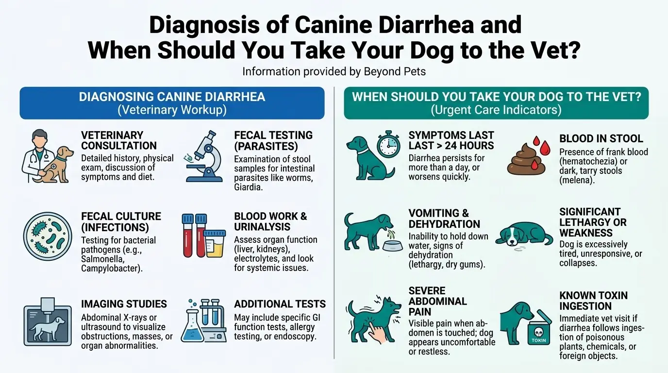 Diagnosis of Canine Diarrhea and When Should You Take Your Dog to the Vet? in What is Diarrhea in Dogs?