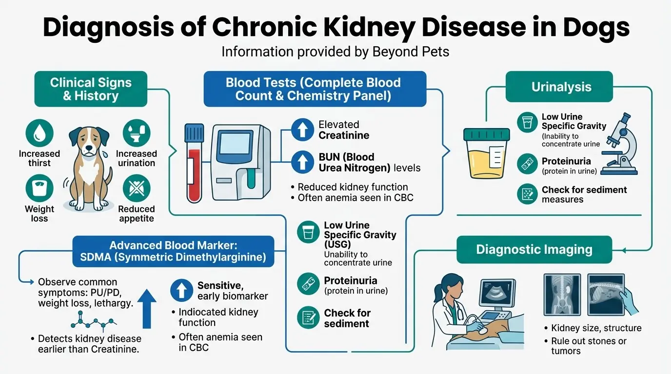 Diagnosis of Chronic Kidney Disease in Dogs in What is Chronic Kidney Disease in Dogs?