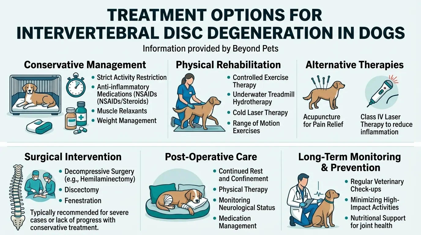 Treatment Options for Intervertebral Disc Degeneration in Dogs in What is Intervertebral Disc Disease in Dogs?