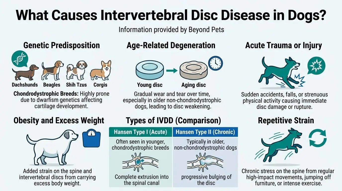 What Causes Intervertebral Disc Disease in Dogs? in What is Intervertebral Disc Disease in Dogs?