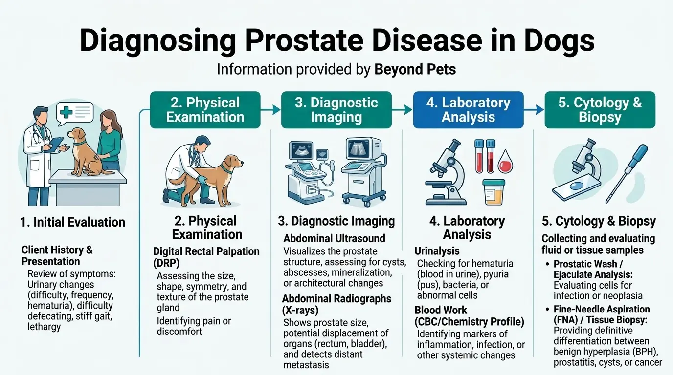 Diagnosing Prostate Disease in Dogs in What is Prostate Disease in Dogs?
