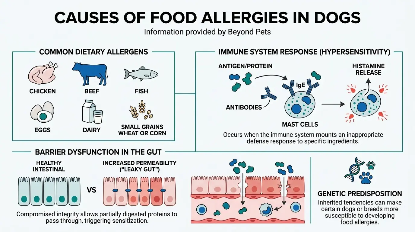 Causes of Food Allergies in Dogs in What are Food Allergies in Dogs?