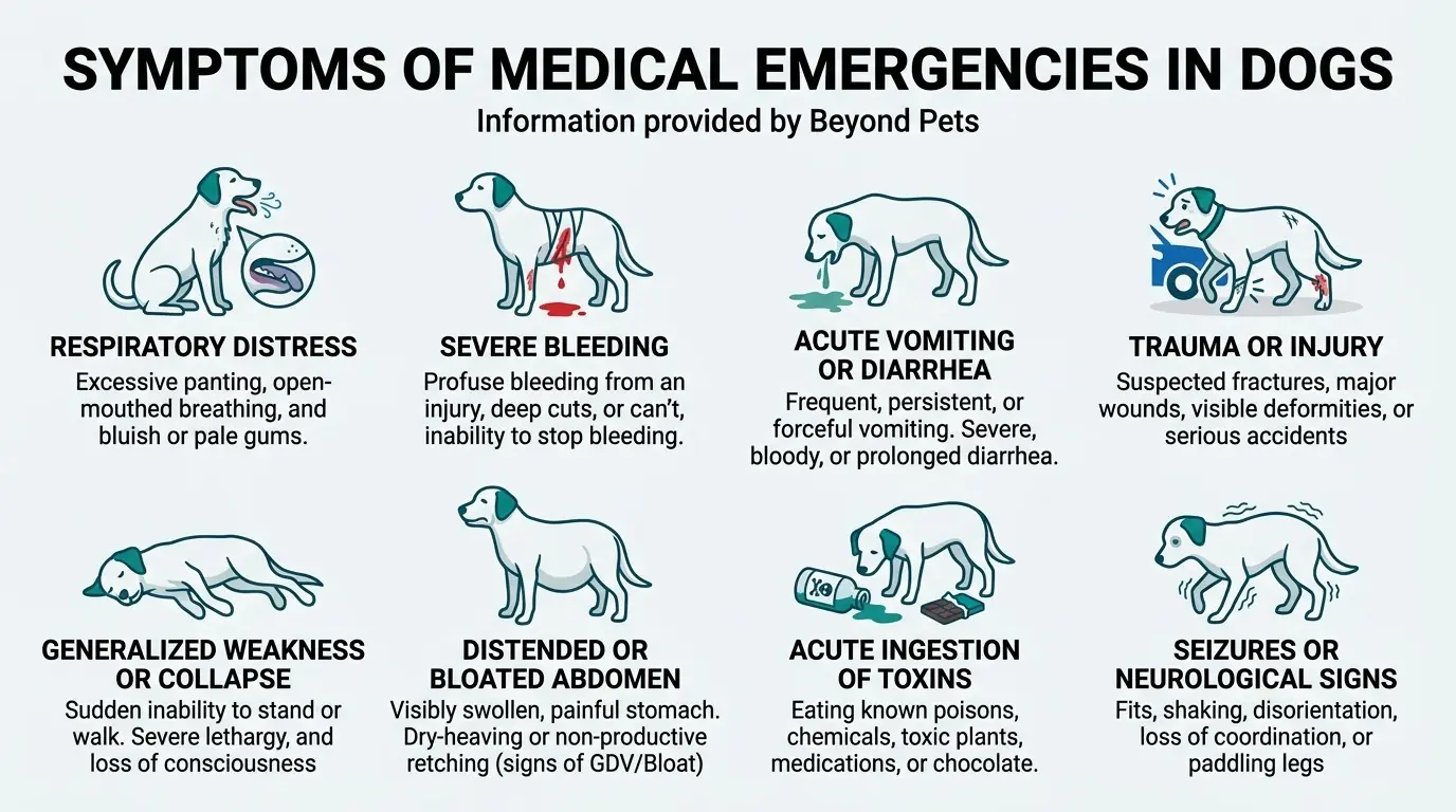 Symptoms of Medical Emergencies in Dogs in Common Emergencies in Dogs: Causes, Symptoms, Treatment