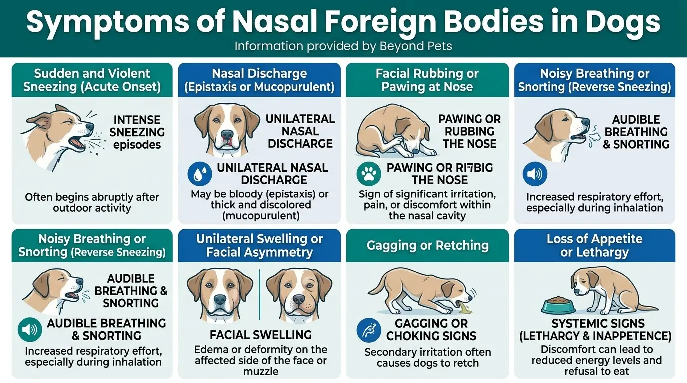 Symptoms of Nasal Foreign Bodies in Dogs in What are Nasal Foreign Bodies in Dogs?