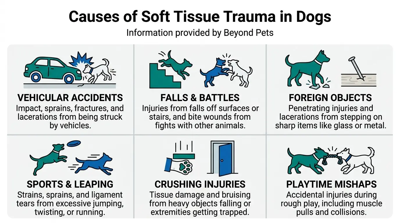 Causes of Soft Tissue Trauma in Dogs in What is Soft Tissue Trauma in Dogs?