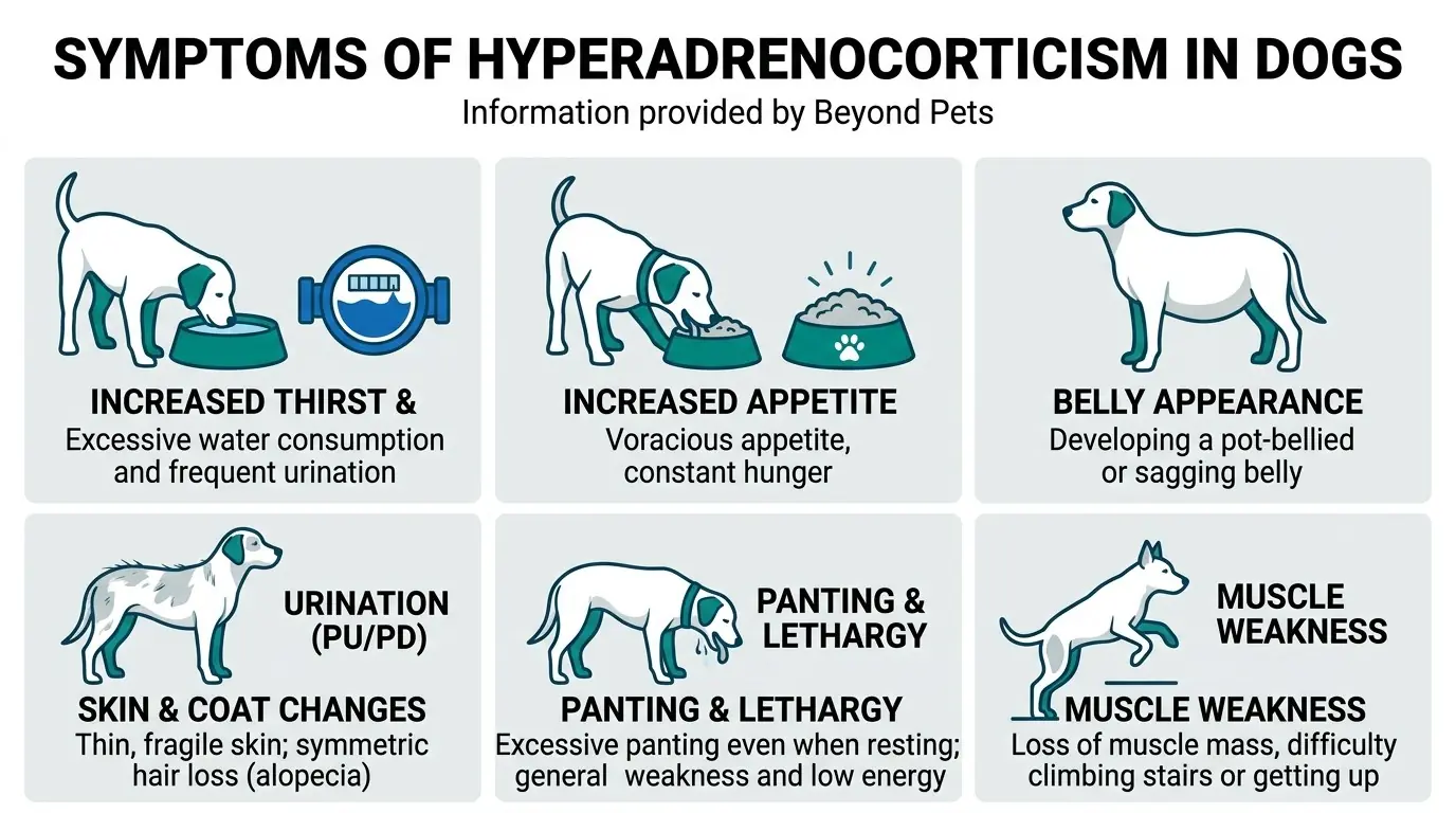 Symptoms of Hyperadrenocorticism in Dogs in What is Hyperadrenocorticism (Cushing's Disease) in Dogs?
