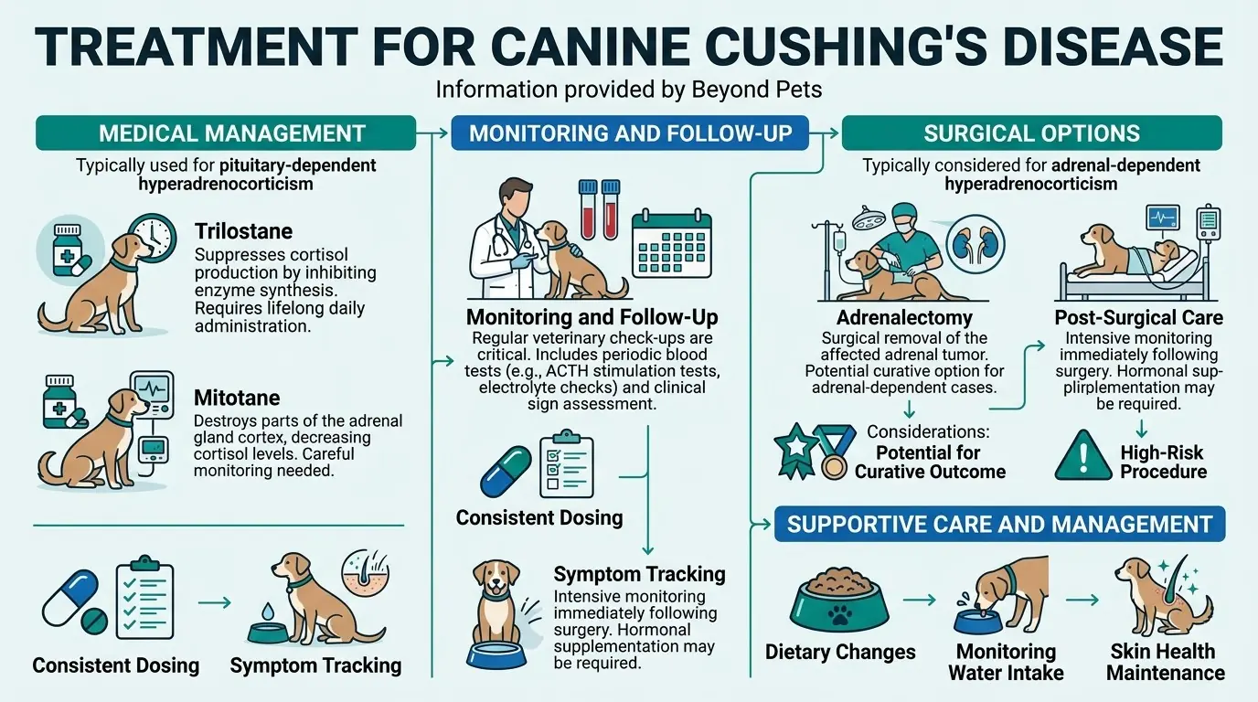 Treatment for Canine Cushing's Disease in What is Hyperadrenocorticism (Cushing's Disease) in Dogs?