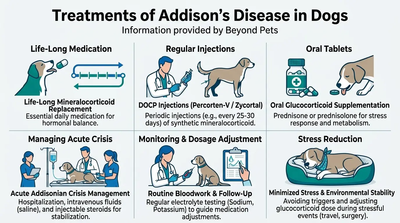 Treatments of Addison's Disease in Dogs in What is Hypoadrenocorticism (Addison's Disease) in Dogs?