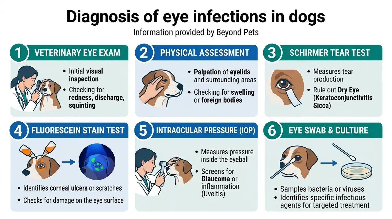 Diagnosis of eye infections in dogs in What is an Eye Infection in Dogs?
