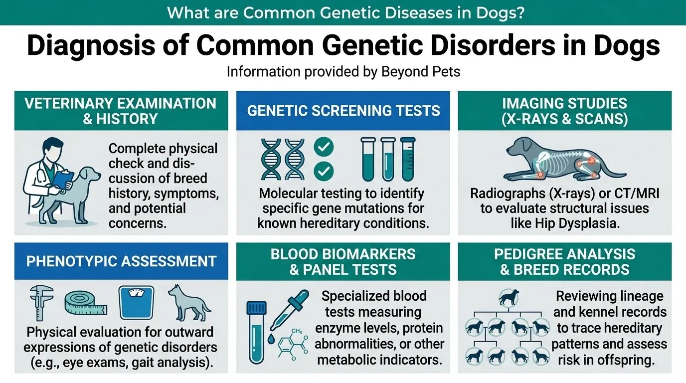 Diagnosis of Common Genetic Disorders in Dogs in What are Common Genetic Diseases in Dogs?