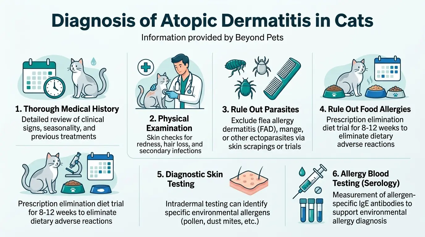 Diagnosis of Atopic Dermatitis in Cats in What Is Atopic Dermatitis in Cats?