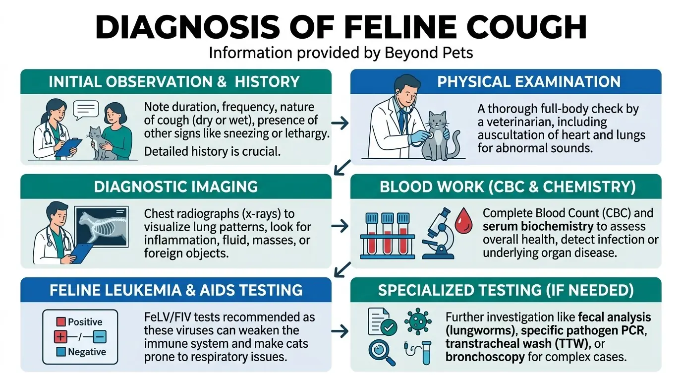 Diagnosis of Feline Cough in What is Coughing in Cats