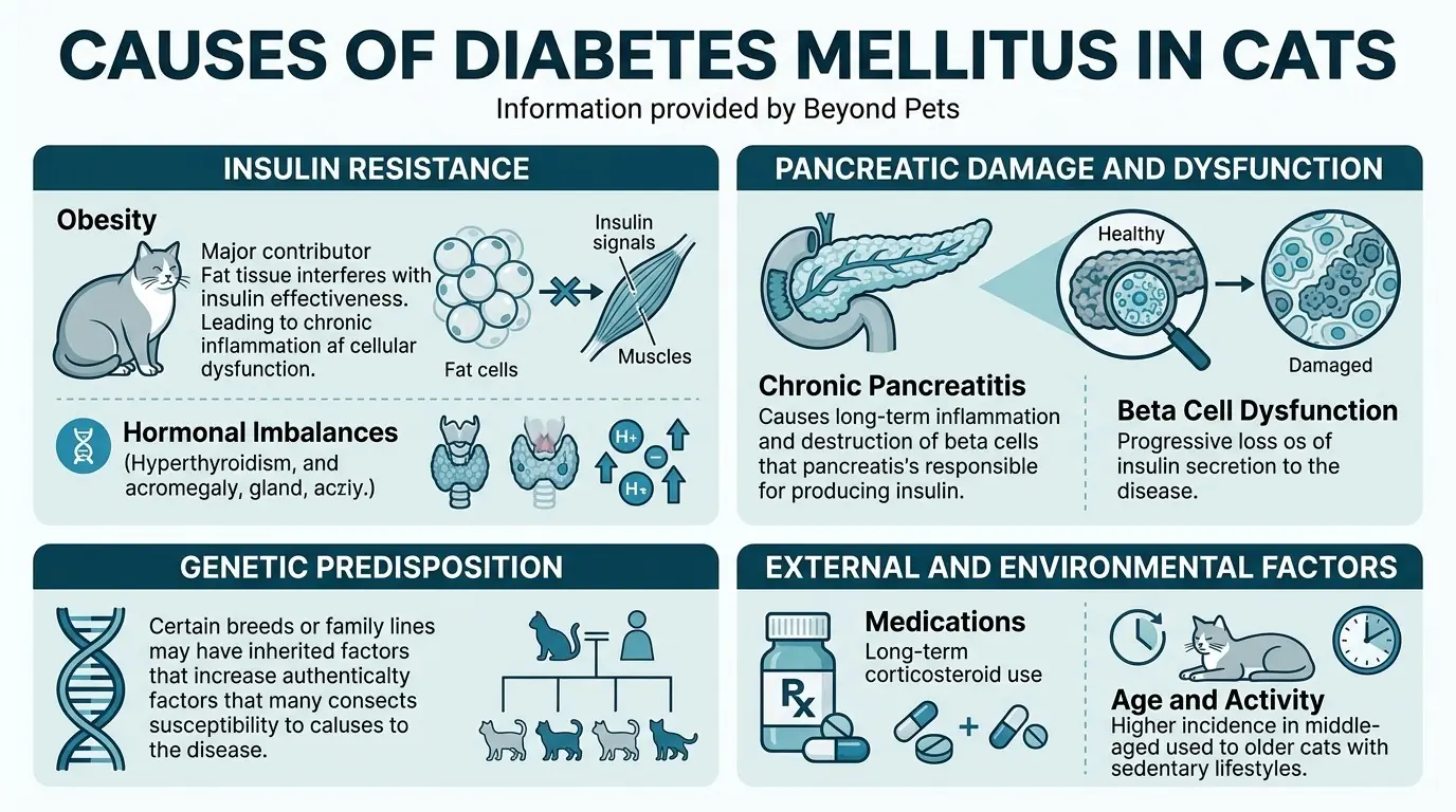 Causes of Diabetes Mellitus in Cats in What is Diabetes Mellitus in Cats?