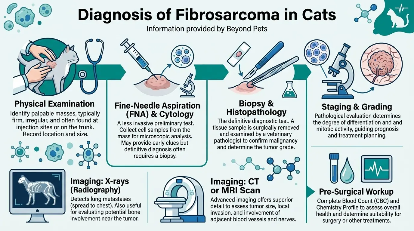 Diagnosis of Fibrosarcoma in Cats in What is Fibrosarcoma in Cats?