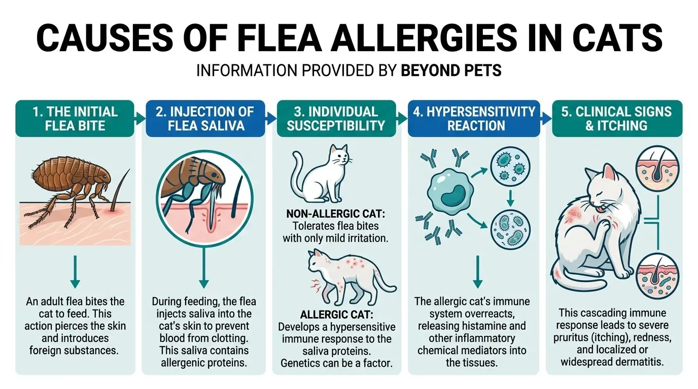 What are Flea Allergies in Cats? 1 Causes of Flea Allergies in Cats in What are Flea Allergies in Cats?