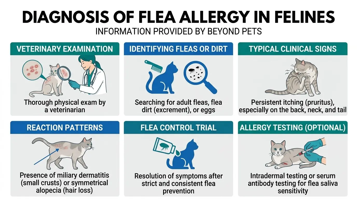 What are Flea Allergies in Cats? 2 Diagnosis of Flea Allergy in Felines in What are Flea Allergies in Cats?