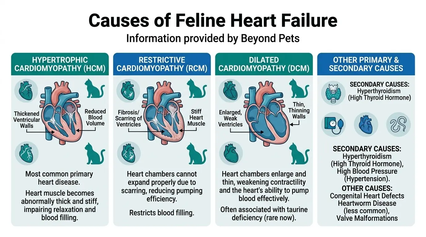 Causes of Feline Heart Failure in What is Heart Disease in Cats?