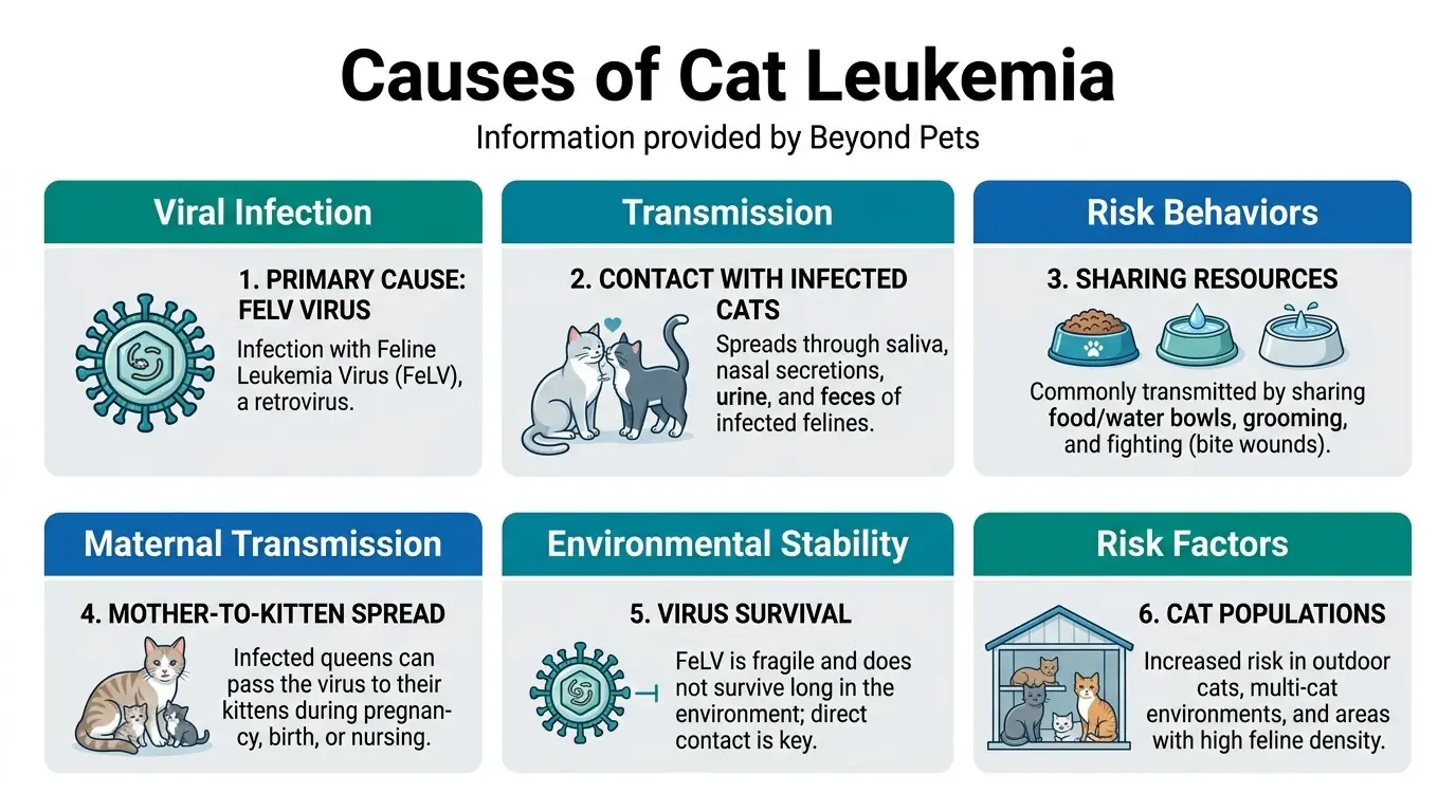Causes of Cat Leukemia in What is Feline Leukemia Virus (FeLV)?