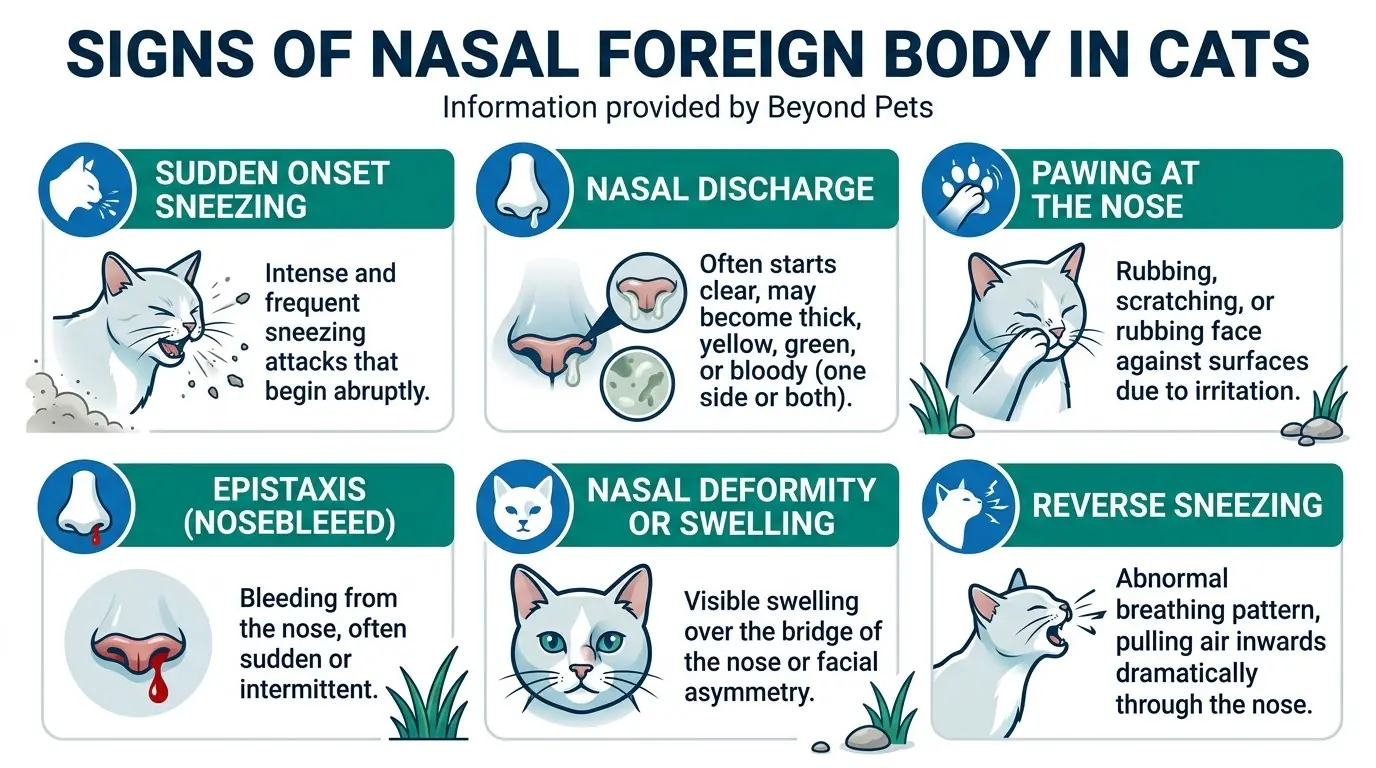 Signs of Nasal Foreign Body in Cats in What are Nasal Foreign Bodies in Cats?