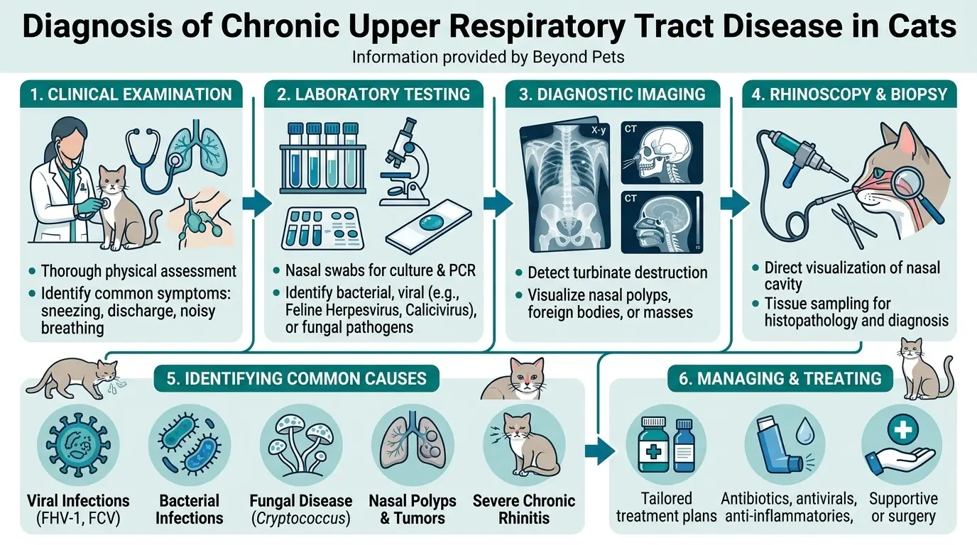 What are Nasal Infections in Cats? 2 Diagnosis of Chronic Upper Respiratory Tract Disease in Cats in What are Nasal Infections in Cats?