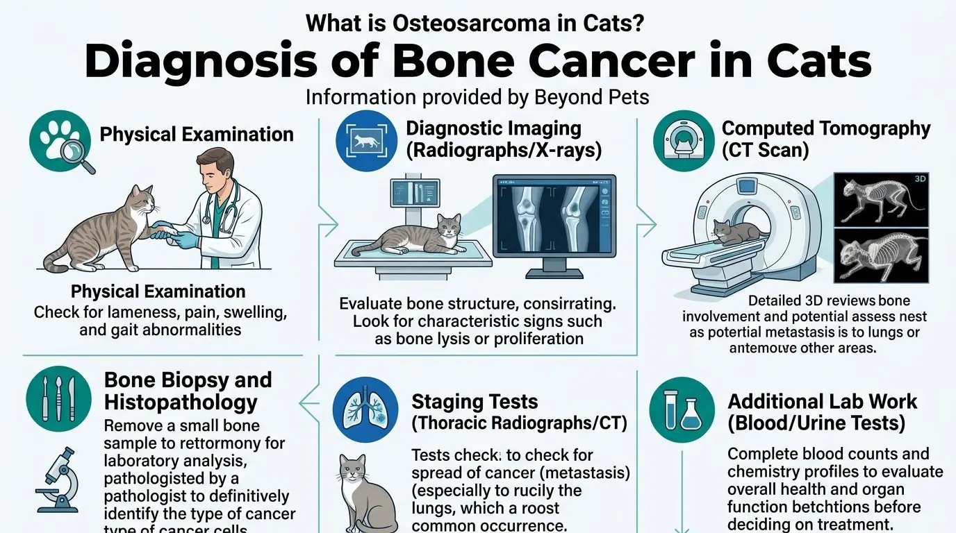 Diagnosis of Bone Cancer in Cats in What is Osteosarcoma in Cats?