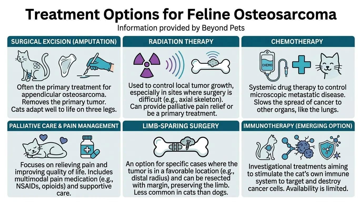 Treatment Options for Feline Osteosarcoma in What is Osteosarcoma in Cats?