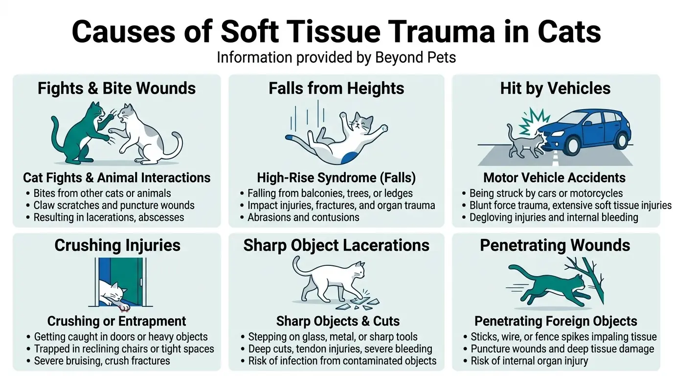 Causes of Soft Tissue Trauma in Cats in What is Soft Tissue Trauma in Cats?