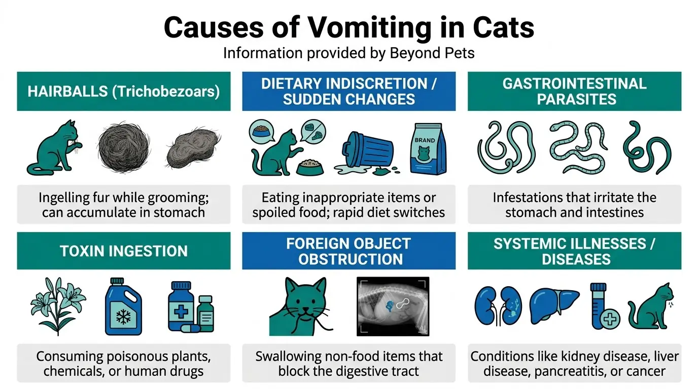 Causes of Vomiting in Cats in Why Does a Cat Vomit?