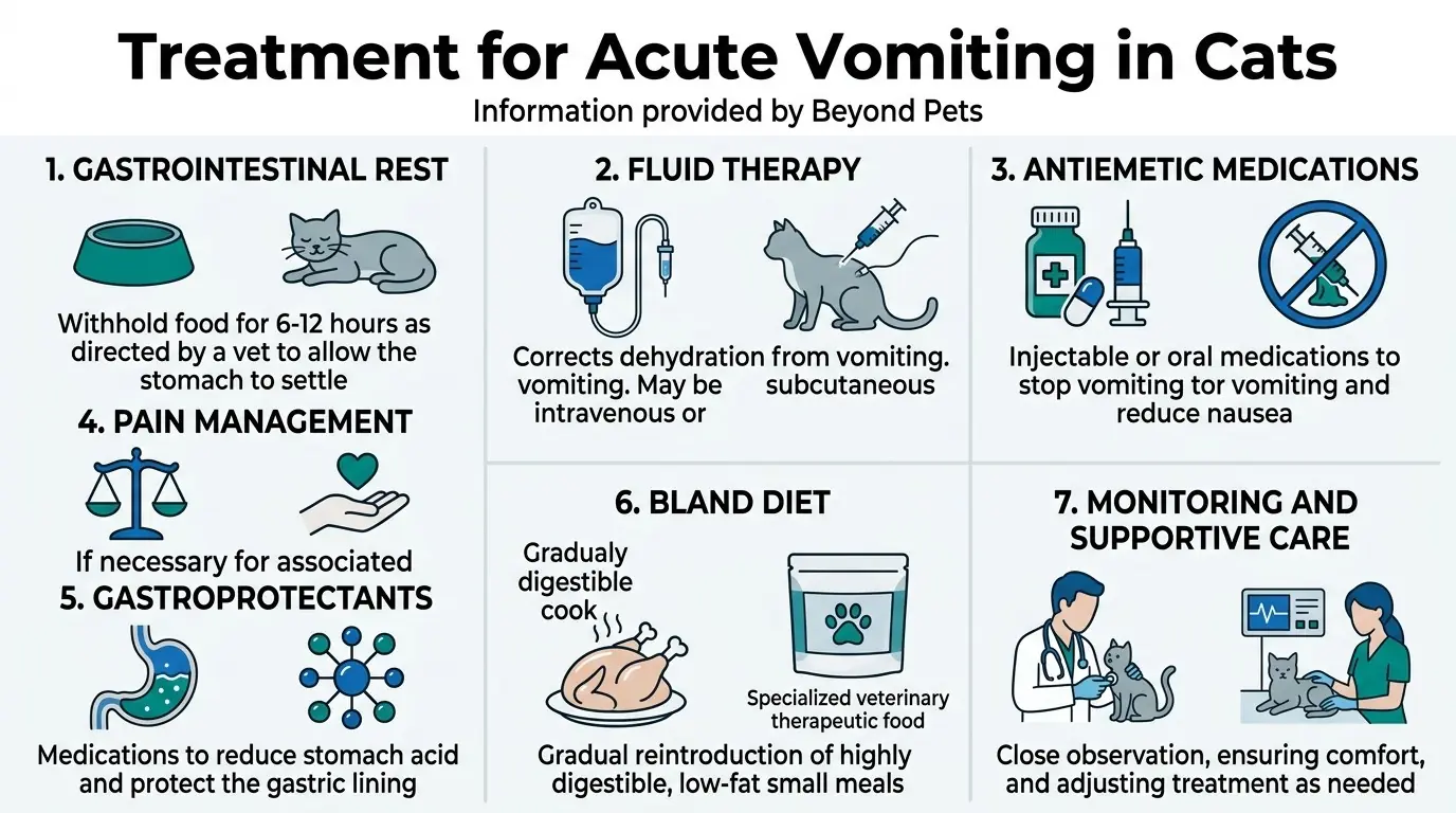 Treatment for Acute Vomiting in Cats in Why Does a Cat Vomit?