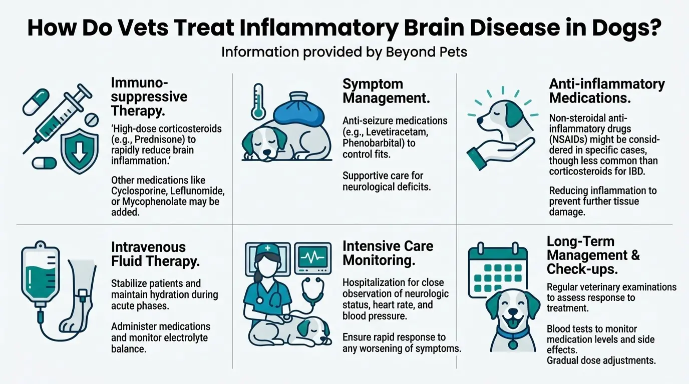 How Do Vets Treat Inflammatory Brain Disease in Dogs? in Inflammatory Brain Disease in Dogs: Causes, Symptoms, Diagnosis, Treatment, and Prevention