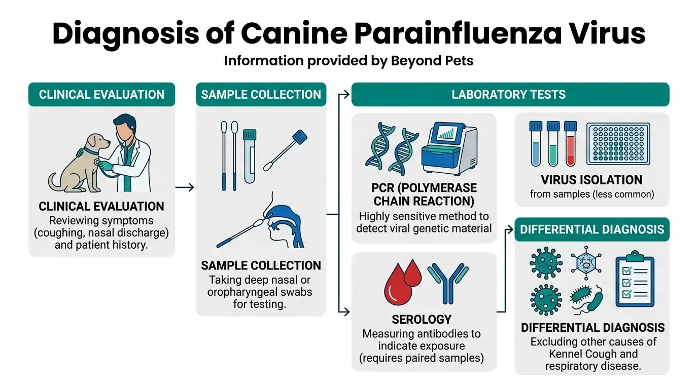 Diagnosis of Canine Parainfluenza Virus&nbsp; in Parainfluenza in Dogs: Causes, Symptoms, Diagnosis, Treatment