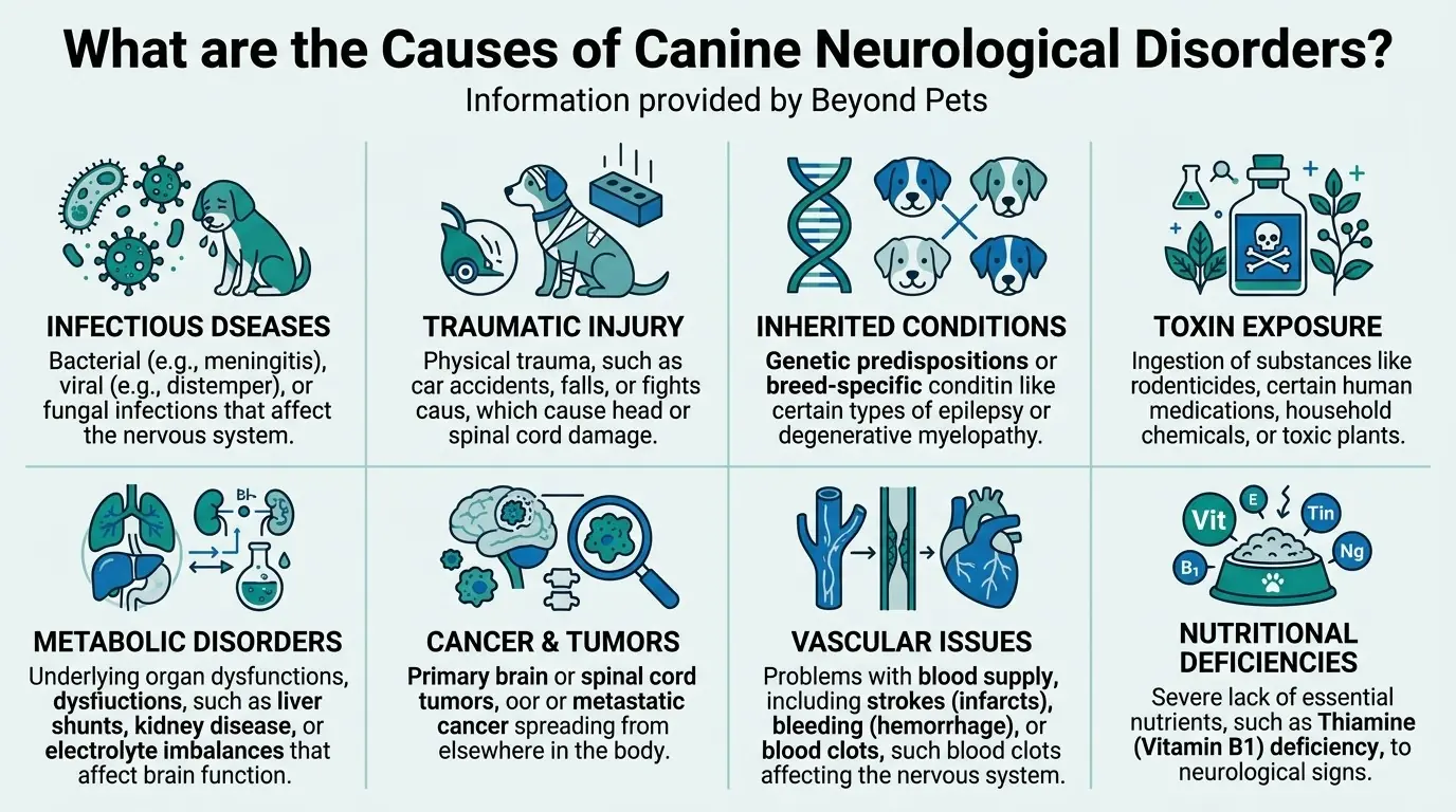 What are the Causes of Canine Neurological Disorders? in Neurological Disorders in Dogs: Causes, Symptoms, Treatment